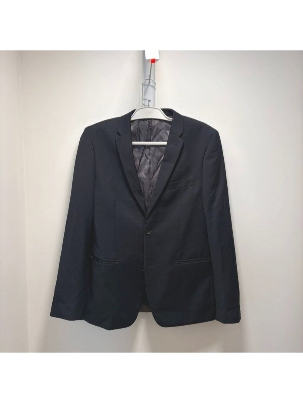 Topman Mens Navy Blue Blazer Jacket UK 40 US 40 Slim Fit Two-Button Closure